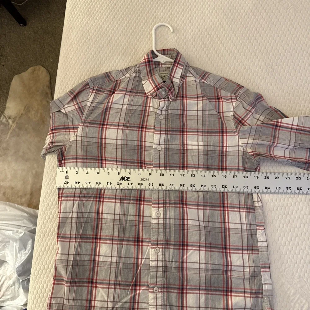 J.Crew Shirt Mens Small Red Blue Plaid Check Slim Button Down Long Sleeve